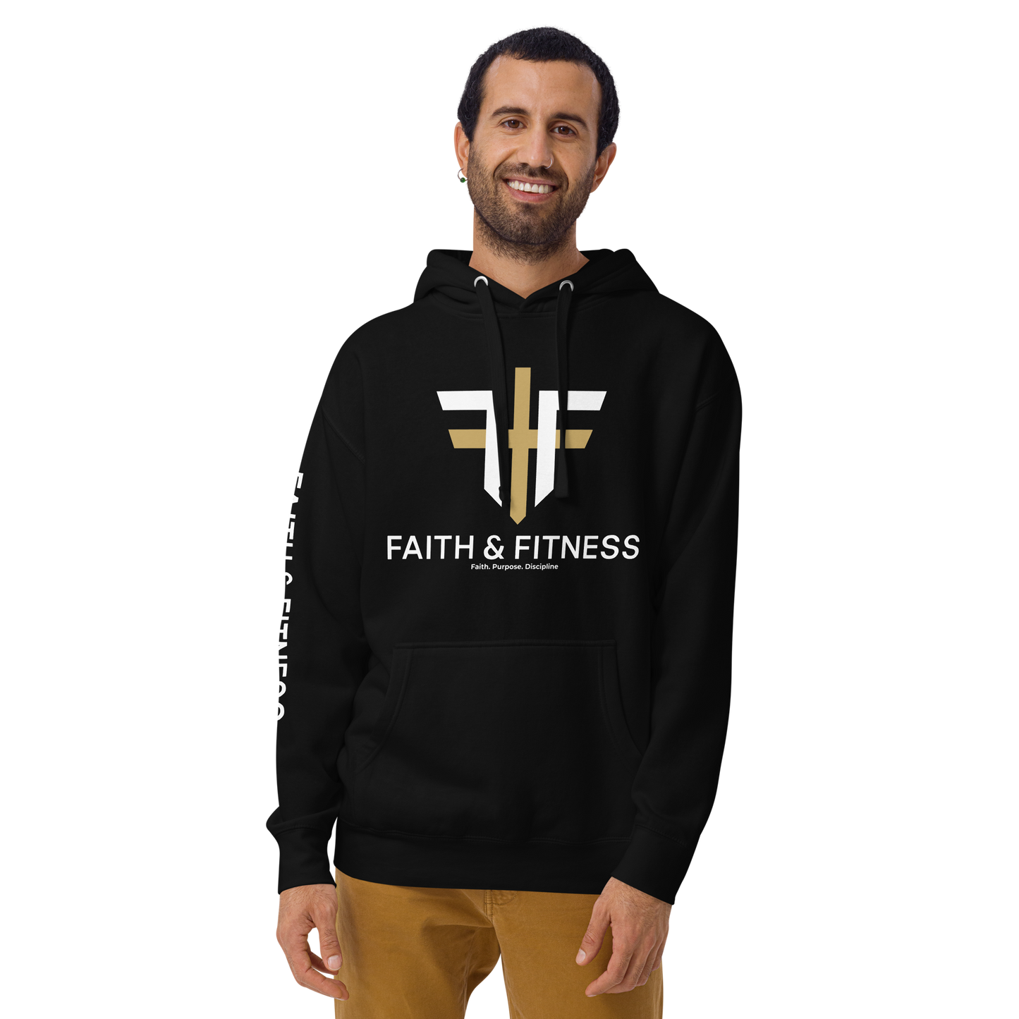 Faith & Fitness Premium Heavyweight Hoodie – Philippians 4:13 - Black