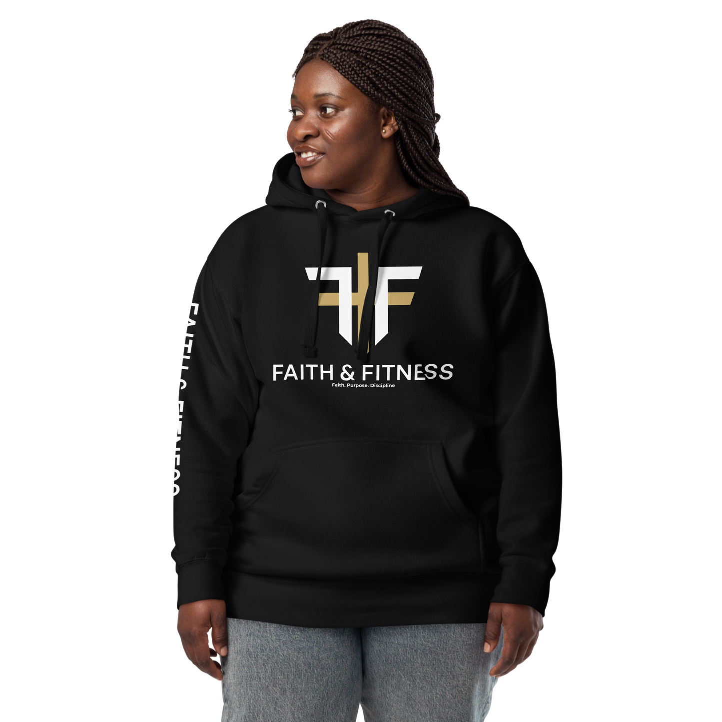 Faith & Fitness Premium Heavyweight Hoodie – Philippians 4:13 - Black
