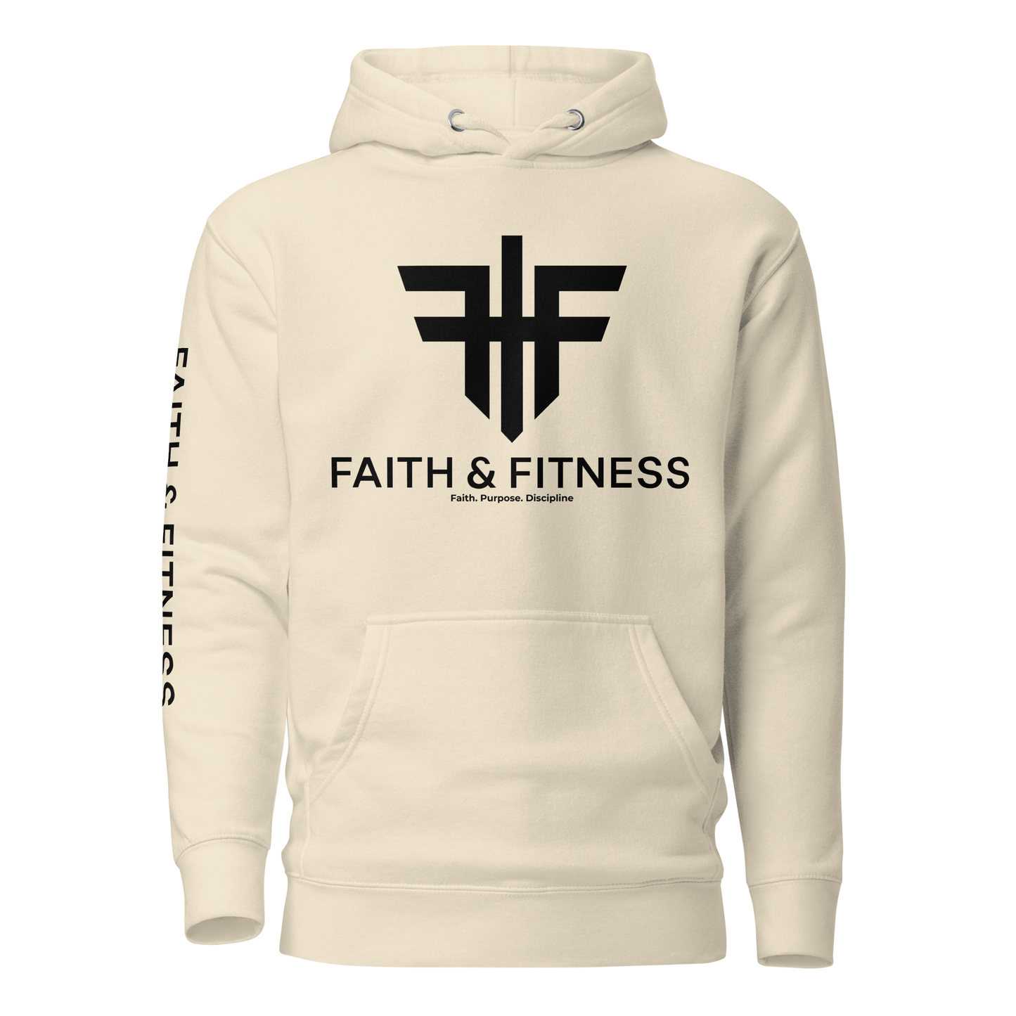 Faith & Fitness Premium Heavyweight Hoodie – Philippians 4:13 (Bone)