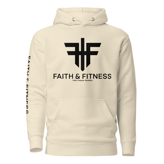 Faith & Fitness Premium Heavyweight Hoodie – Philippians 4:13 (Bone)